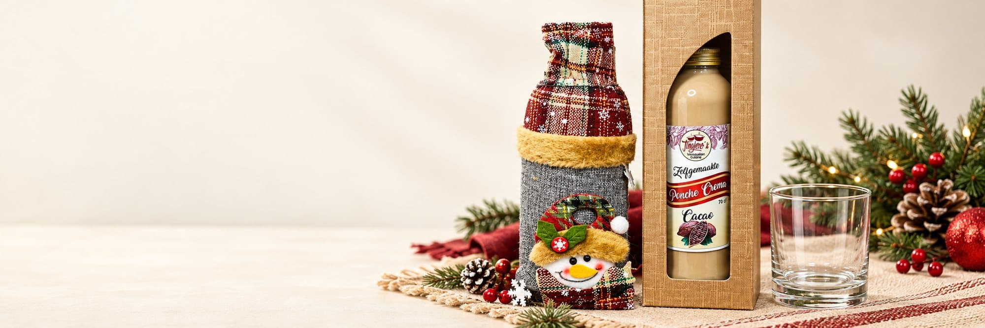 Giftset de ponche crema de cacao en caja de regalo con vaso