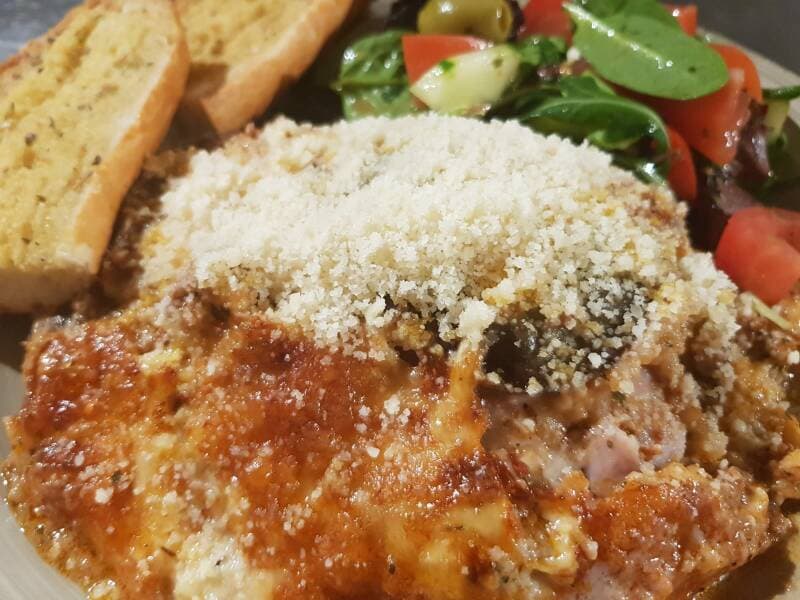 Pasticho de carne molida (lasaña venezolana) · detalle