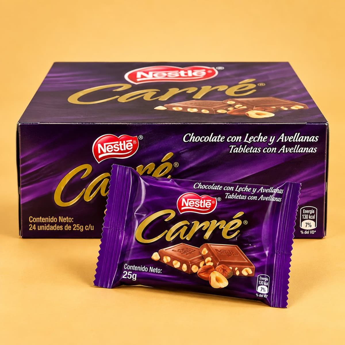 Carré chocolate with hazelnuts 25 g